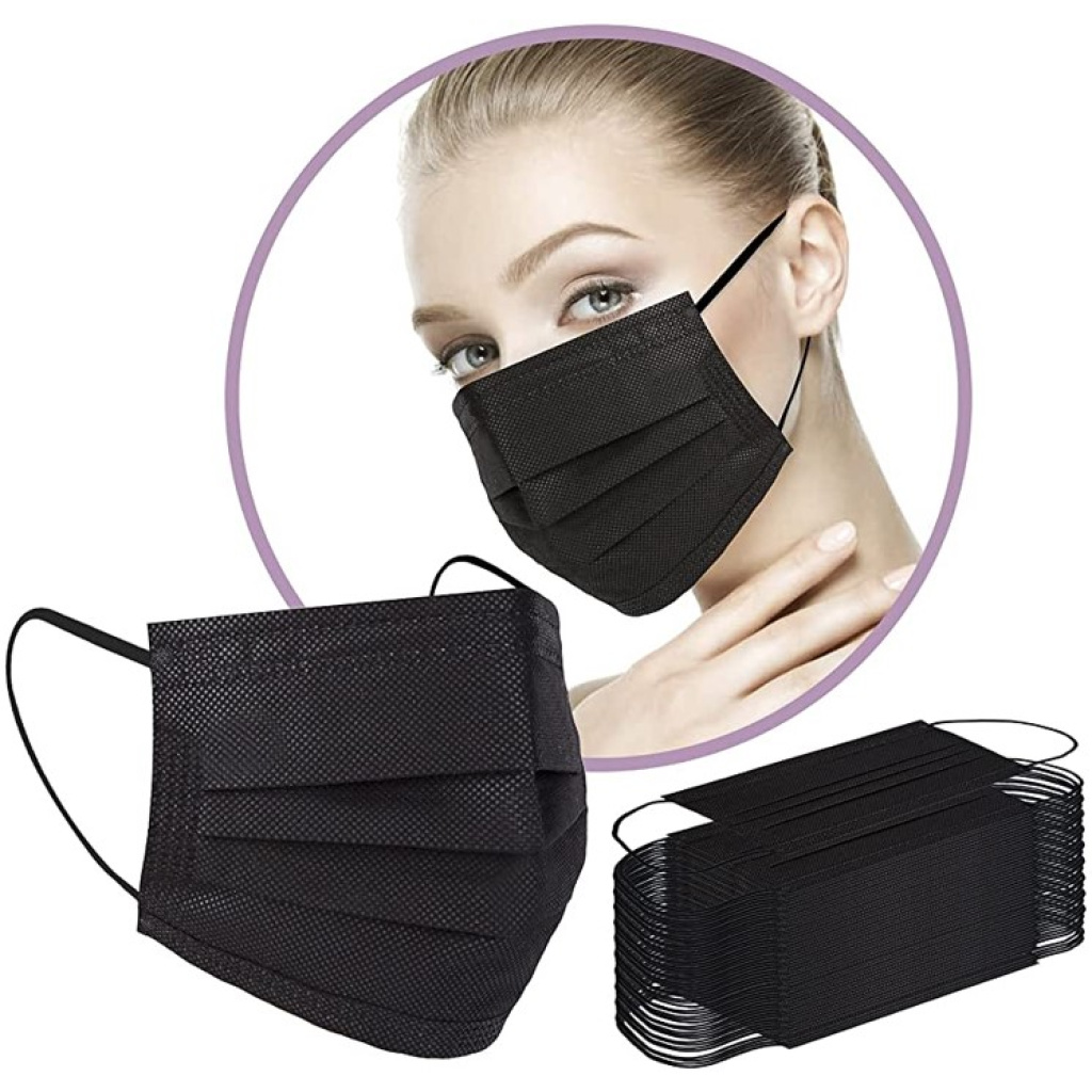Disposable Mask Black, 50pc PMU