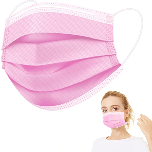 Disposable Mask - Pink, 50pc | PMU Pro Shop | Permanent Makeup Supplies
