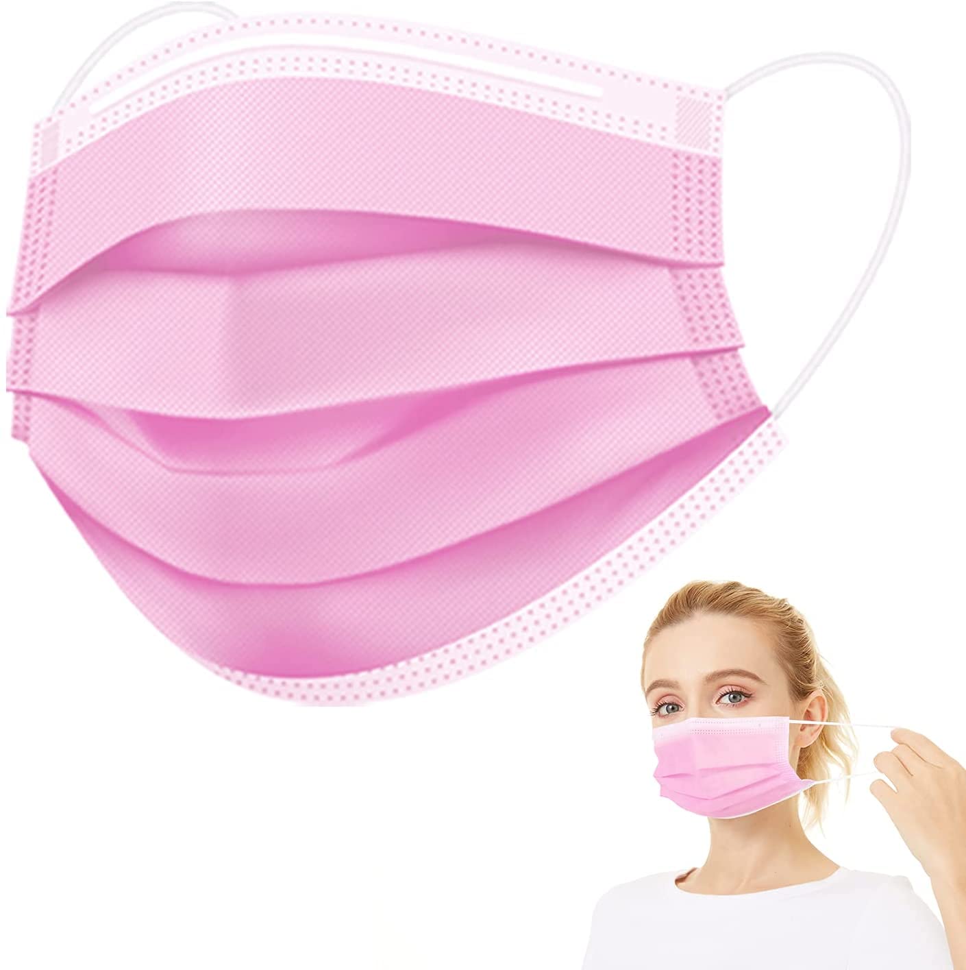 Disposable Mask - Pink, 50pc | PMU Pro Shop | Permanent Makeup Supplies